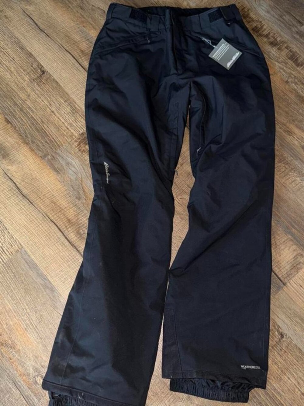 NWT Eddie Bauer Womens Large Tall Black snow pants with adjustable waist/ankle